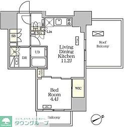 ザ・パークハビオ大森山王 1LDKの間取図画像