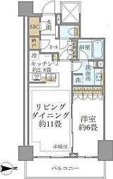 ブリリアタワー川崎 1LDKの間取図画像