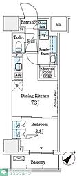 パークアクシス横浜伊勢佐木町通り 1DKの間取図画像