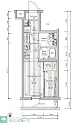ミライズ下丸子アロー 502 5階1DKの間取り