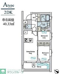 Brillia ist 洗足池の杜 2DKの間取図画像