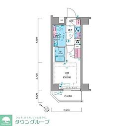 ジェノヴィア川崎2スカイガーデン 1Kの間取図画像