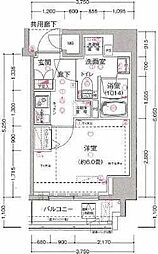 スクエアシティ川崎東田町 1Kの間取図画像
