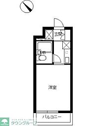 スカイコート鶴見4 ワンルームの間取図画像