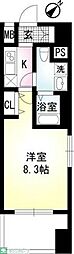 PRISMCOURT川崎 1Kの間取図画像