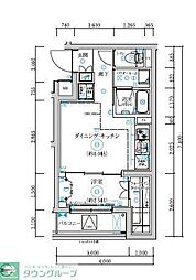 RELUXIA武蔵中原 1DKの間取図画像