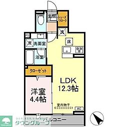 D'Bless鶴見市場 1LDKの間取図画像