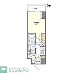 ドゥーエ横濱鶴見 1Kの間取図画像