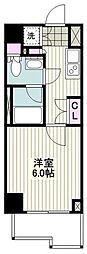 ルーブル川崎都町壱番館 1Kの間取図画像