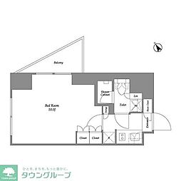 シーズンフラッツ大森西 1Kの間取図画像