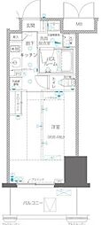 ZOOM川崎EAST 1Kの間取図画像