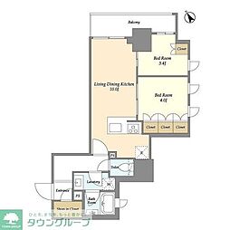 グランカーサ横濱石川町 2LDKの間取図画像