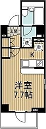 レジディア川崎 ワンルームの間取図画像