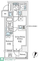 PARKAXIS横浜阪東橋 1LDKの間取図画像