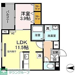 エスタシオンエムティ 1LDKの間取図画像