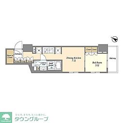 ドゥーエ横濱鶴見 1DKの間取図画像
