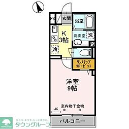 コットンハウス 1Kの間取図画像