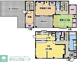 ヴィラージュ旭 3LDKの間取図画像