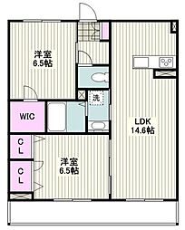 プログレス新鶴見 2LDKの間取図画像