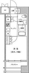 ライジングプレイス川崎 1Kの間取図画像