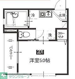 メルディア鹿島田 1Kの間取図画像