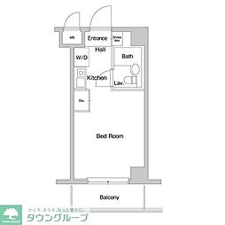 T'sgardenTSURUMI ワンルームの間取図画像