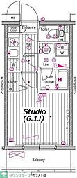ガーラ・プレシャス川崎 1Kの間取図画像