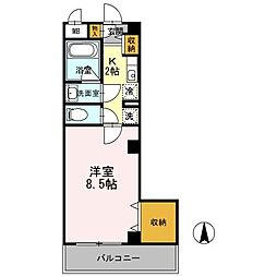 メゾン・ユウユウ 1Kの間取図画像
