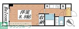 ロリエタワー川崎 1Kの間取図画像