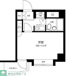 スカイコート川崎8 1Kの間取図画像