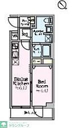 ティモーネグランデ新川崎 1DKの間取図画像