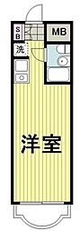 ハイネスベルグレイス川崎 ワンルームの間取図画像
