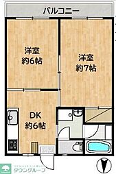 パールマンション 2DKの間取図画像