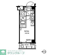 パークアクシス蒲田壱番館 ワンルームの間取図画像