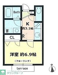 メゾン・シャルム 1Kの間取図画像
