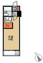 第二パールメゾン 1Kの間取図画像
