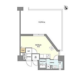 インプルーブ新川崎 1Kの間取図画像