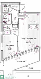 ガーラ・ステーション川崎久地 1LDKの間取図画像