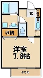 フォレスト・K 1Kの間取図画像