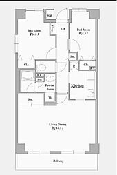 アーバンパーク市ヶ尾 2LDKの間取図画像
