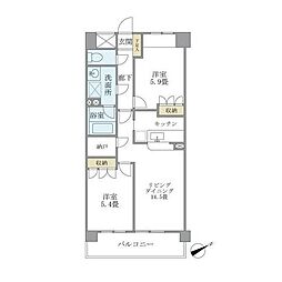 KDXレジデンス宮前平 2LDKの間取図画像