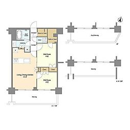 リバーレ鷺沼 2LDKの間取図画像