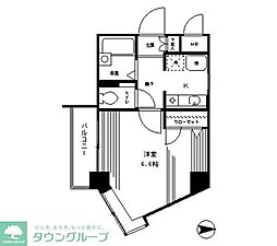 パークヒルズ元住吉 1Kの間取図画像