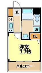 b'CASAMiyamaedaira 1Kの間取図画像