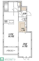 GREEN LEAF 1LDKの間取図画像