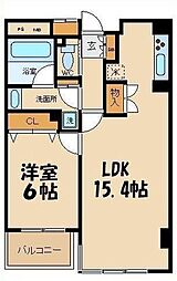 KDXレジデンス成城 1LDKの間取図画像