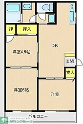 アメニティ梶ケ谷 2LDKの間取図画像