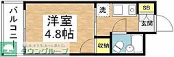 エトワール多摩川 1Kの間取図画像