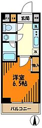 パロス・コート 1Kの間取図画像