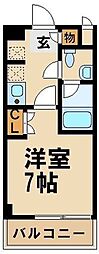 ウィスティリア高津 1Kの間取図画像